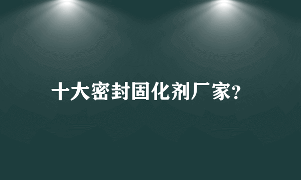 十大密封固化剂厂家？