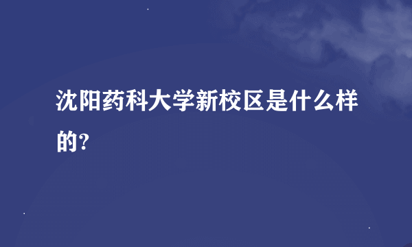 沈阳药科大学新校区是什么样的?