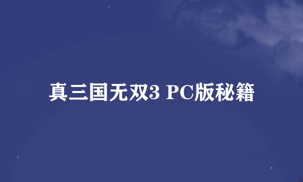 真三国无双3 PC版秘籍