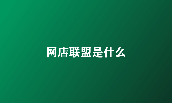 网店联盟是什么