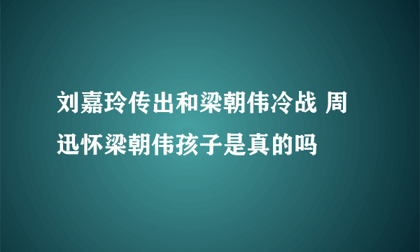 刘嘉玲传出和梁朝伟冷战 周迅怀梁朝伟孩子是真的吗