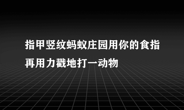 指甲竖纹蚂蚁庄园用你的食指再用力戳地打一动物