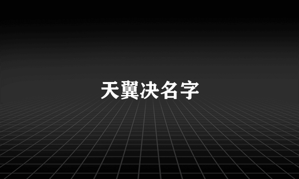天翼决名字