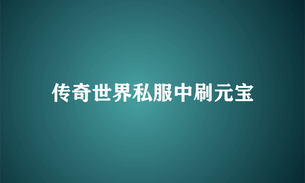 传奇世界私服中刷元宝