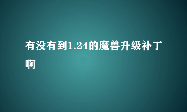 有没有到1.24的魔兽升级补丁啊