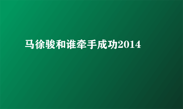 马徐骏和谁牵手成功2014
