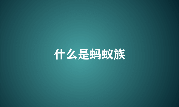 什么是蚂蚁族
