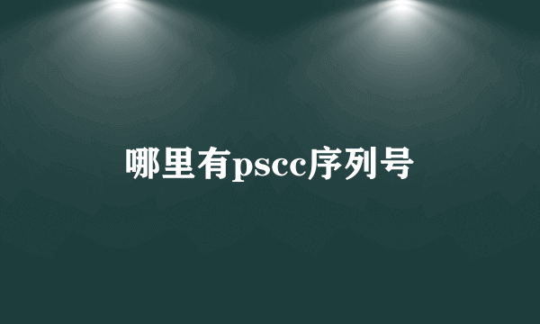 哪里有pscc序列号