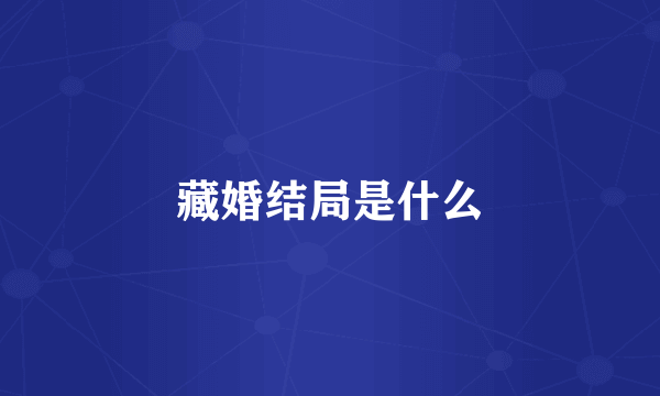 藏婚结局是什么