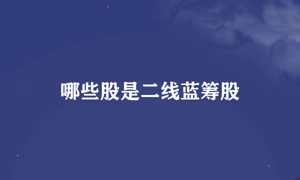 哪些股是二线蓝筹股