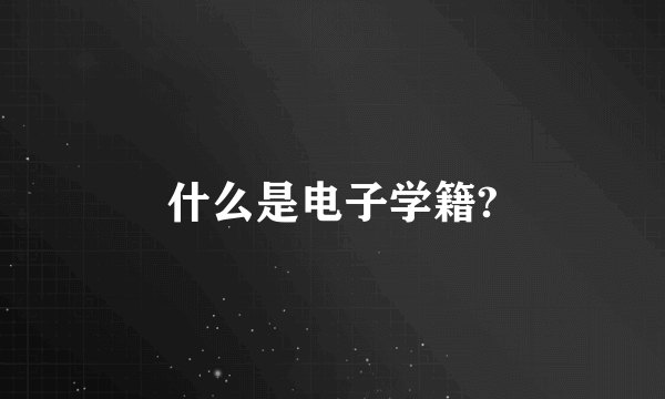 什么是电子学籍?