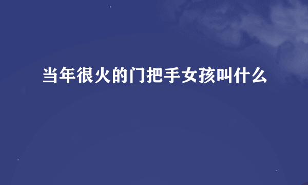 当年很火的门把手女孩叫什么