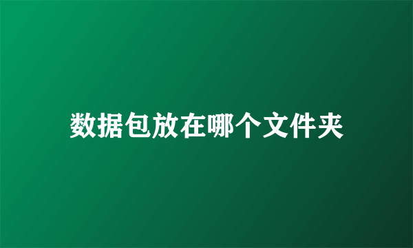 数据包放在哪个文件夹