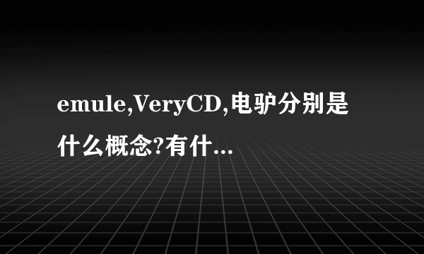 emule,VeryCD,电驴分别是什么概念?有什么关系?