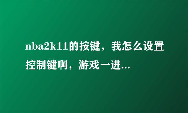 nba2k11的按键，我怎么设置控制键啊，游戏一进去就是快速游戏的那个界面，进入游戏再设也设不了
