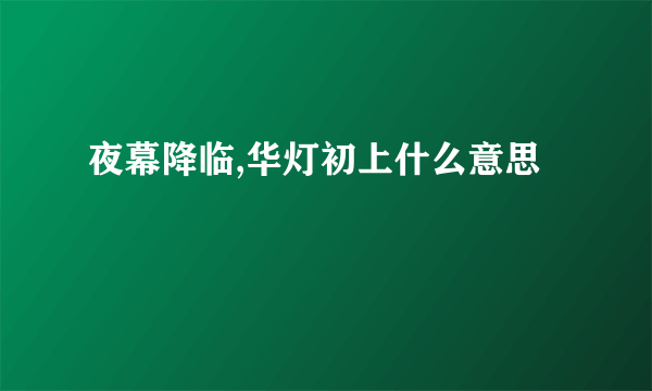 夜幕降临,华灯初上什么意思