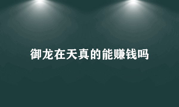 御龙在天真的能赚钱吗