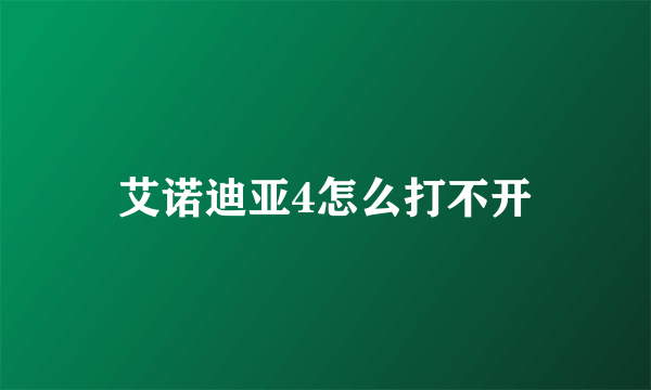 艾诺迪亚4怎么打不开