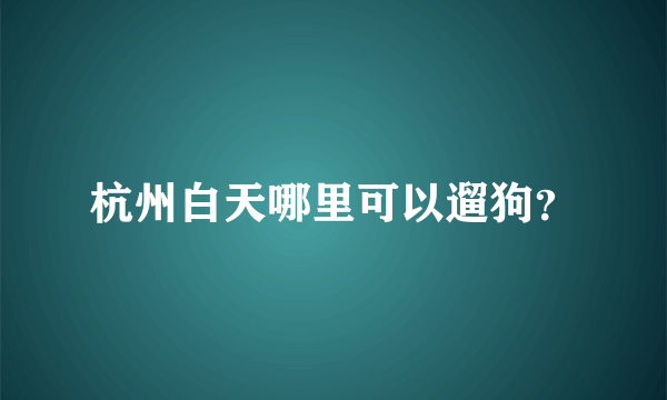 杭州白天哪里可以遛狗？