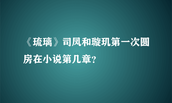 《琉璃》司凤和璇玑第一次圆房在小说第几章？