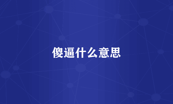傻逼什么意思