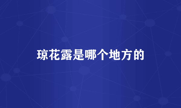 琼花露是哪个地方的