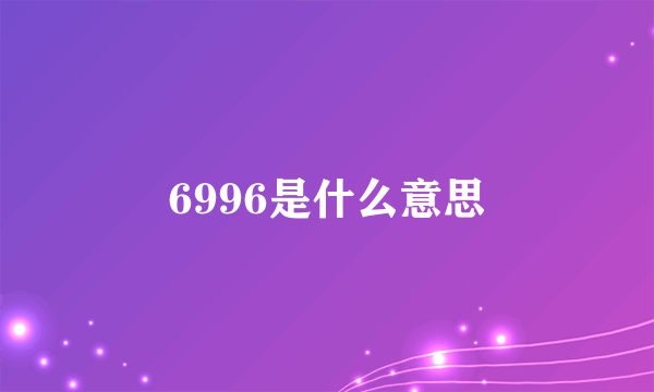 6996是什么意思
