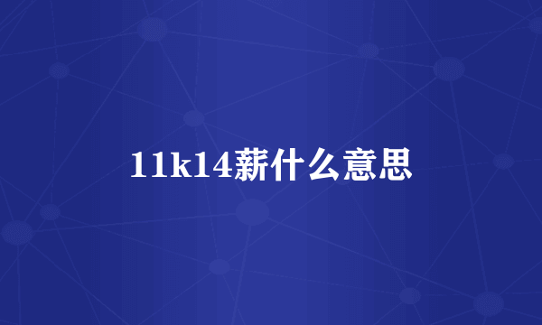 11k14薪什么意思