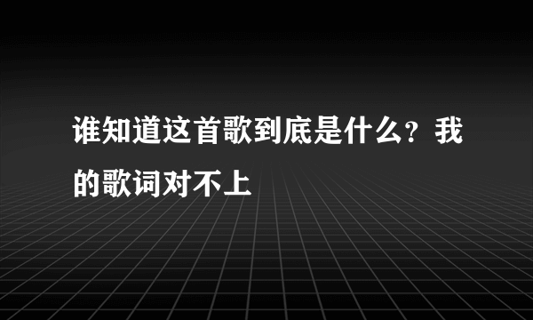 谁知道这首歌到底是什么?我的歌词对不上