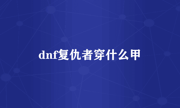 dnf复仇者穿什么甲