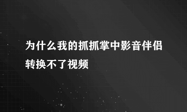 为什么我的抓抓掌中影音伴侣转换不了视频