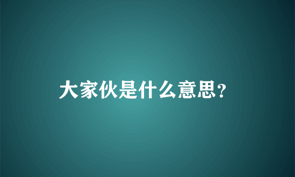 大家伙是什么意思？