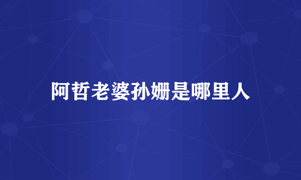 阿哲老婆孙姗是哪里人
