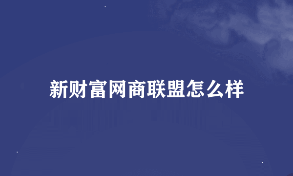 新财富网商联盟怎么样