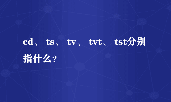 cd、 ts、 tv、 tvt、 tst分别指什么？