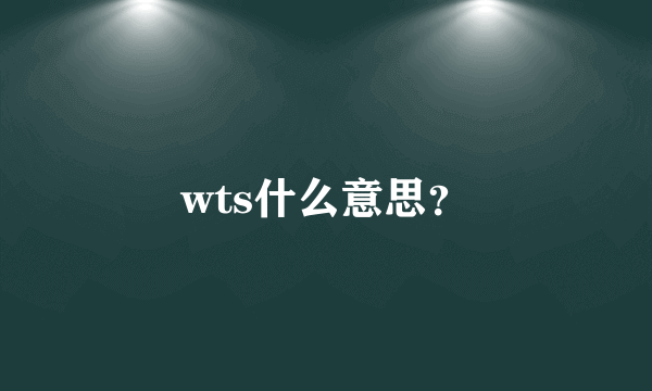 wts什么意思？