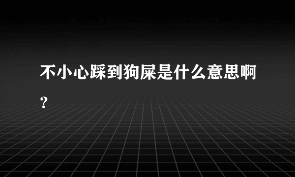 不小心踩到狗屎是什么意思啊？