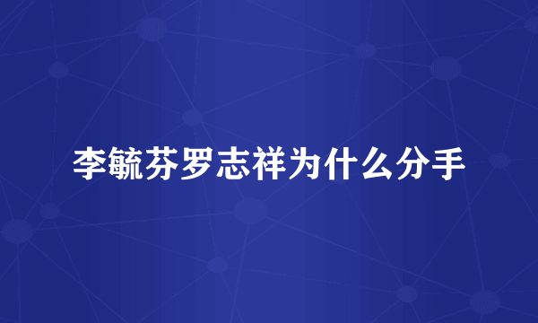 李毓芬罗志祥为什么分手
