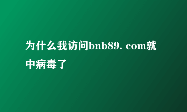 为什么我访问bnb89. com就中病毒了