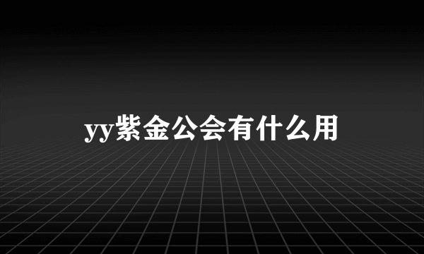 yy紫金公会有什么用