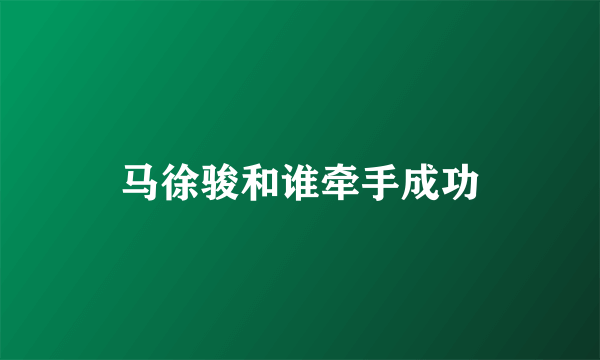 马徐骏和谁牵手成功