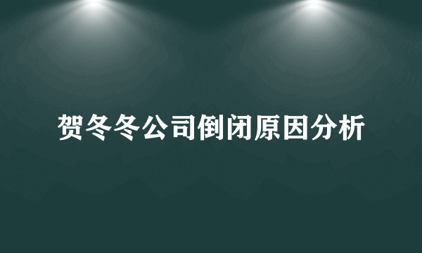贺冬冬公司倒闭原因分析