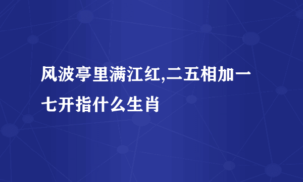 风波亭里满江红,二五相加一七开指什么生肖