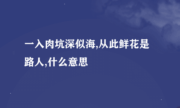 一入肉坑深似海,从此鲜花是路人,什么意思