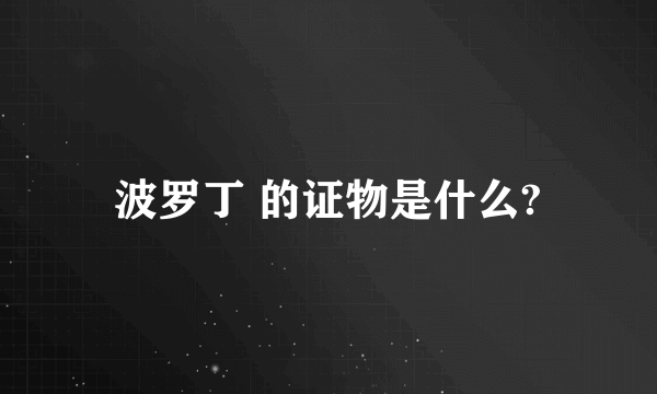 波罗丁 的证物是什么?