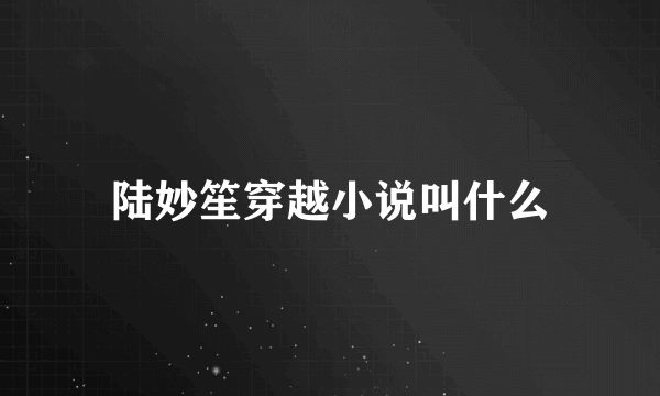 陆妙笙穿越小说叫什么