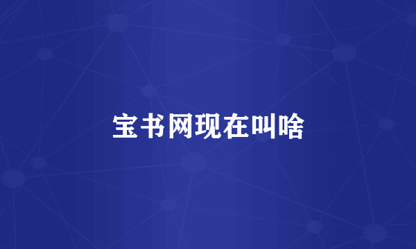宝书网现在叫啥