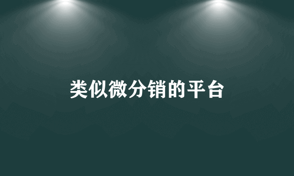 类似微分销的平台