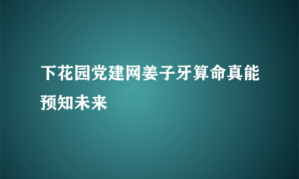 下花园党建网姜子牙算命真能预知未来