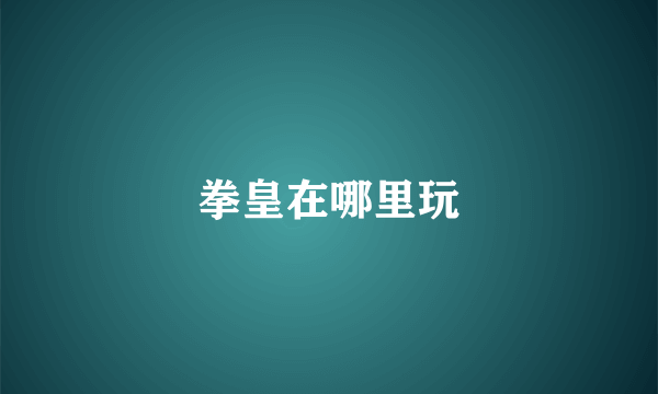 拳皇在哪里玩